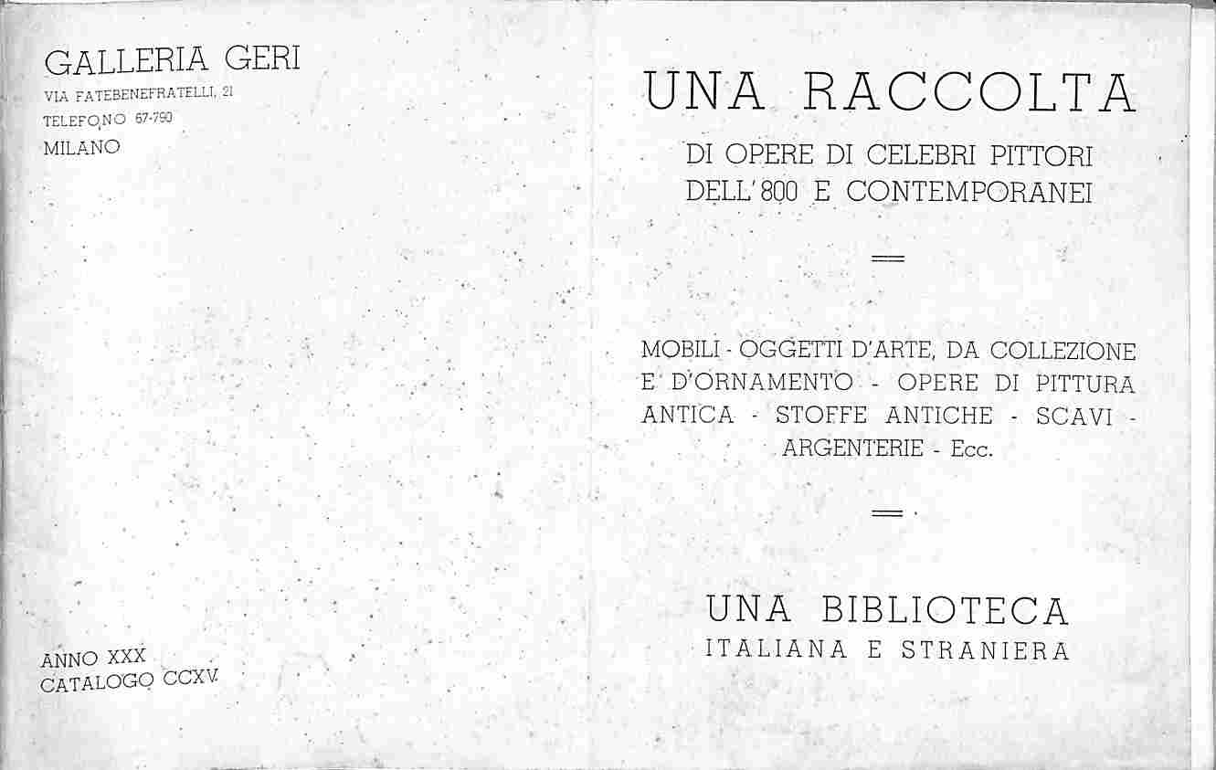 Galleria Geri. Una raccolta di opere di celebri pittori dell'800 e contemporanei
